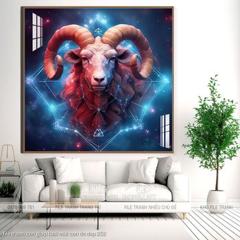 file tranh con giap tuoi mui con de dep 252