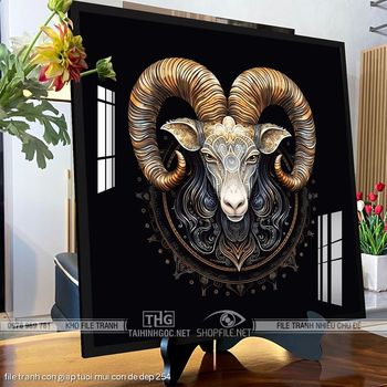 file tranh con giap tuoi mui con de dep 254