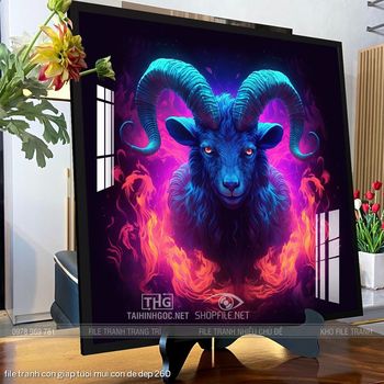 file tranh con giap tuoi mui con de dep 260