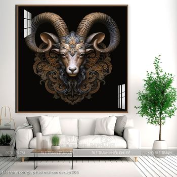 file tranh con giap tuoi mui con de dep 265