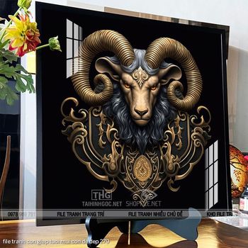 file tranh con giap tuoi mui con de dep 279