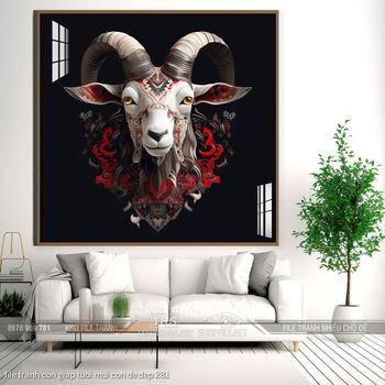 file tranh con giap tuoi mui con de dep 281