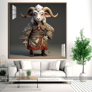 file tranh con giap tuoi mui con de dep 290