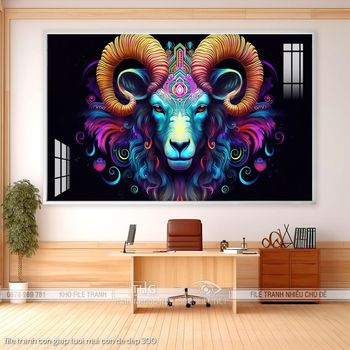 file tranh con giap tuoi mui con de dep 300