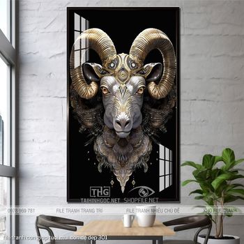 file tranh con giap tuoi mui con de dep 301