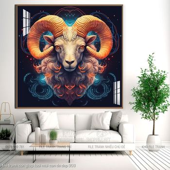 file tranh con giap tuoi mui con de dep 303