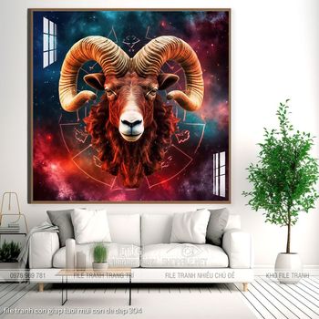 file tranh con giap tuoi mui con de dep 304