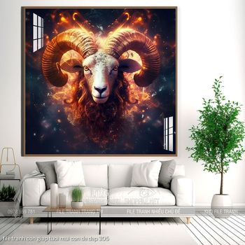 file tranh con giap tuoi mui con de dep 305