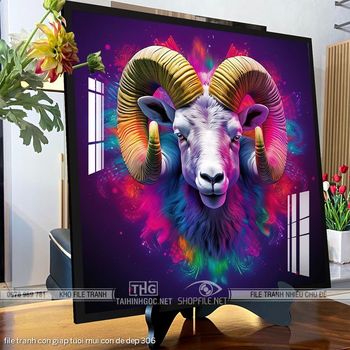 file tranh con giap tuoi mui con de dep 306