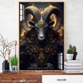 file tranh con giap tuoi mui con de dep 309