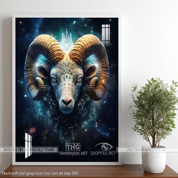 file tranh con giap tuoi mui con de dep 310