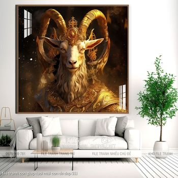 file tranh con giap tuoi mui con de dep 311