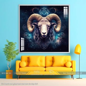 file tranh con giap tuoi mui con de dep 314