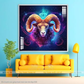 file tranh con giap tuoi mui con de dep 318