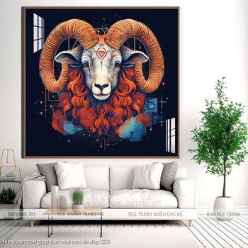 file tranh con giap tuoi mui con de dep 322