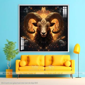 file tranh con giap tuoi mui con de dep 324