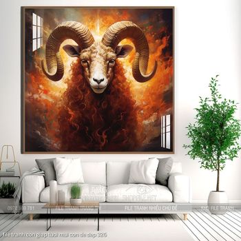 file tranh con giap tuoi mui con de dep 326