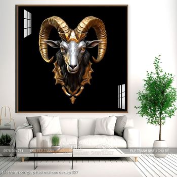 file tranh con giap tuoi mui con de dep 327