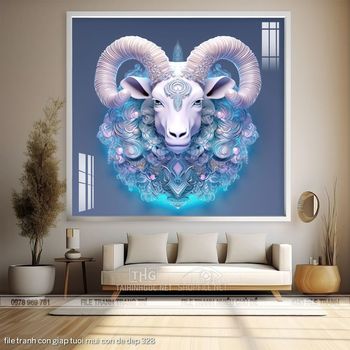 file tranh con giap tuoi mui con de dep 328