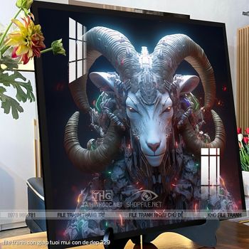 file tranh con giap tuoi mui con de dep 329