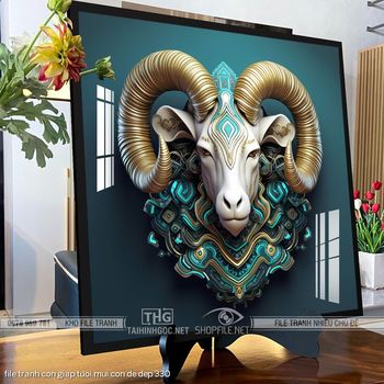 file tranh con giap tuoi mui con de dep 330