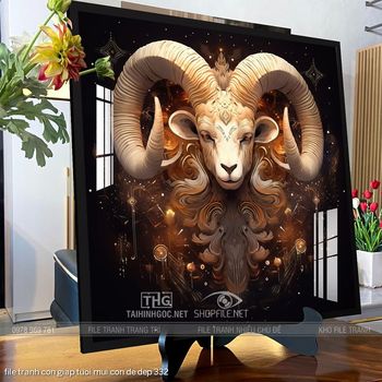 file tranh con giap tuoi mui con de dep 332