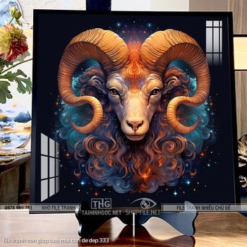 file tranh con giap tuoi mui con de dep 333