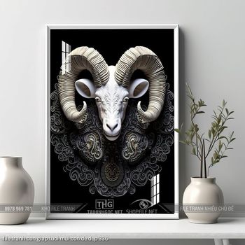 file tranh con giap tuoi mui con de dep 336