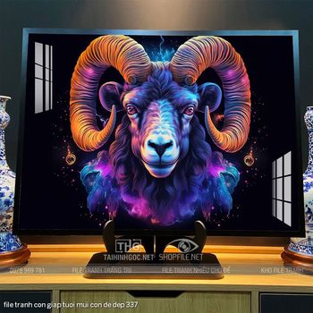 file tranh con giap tuoi mui con de dep 337