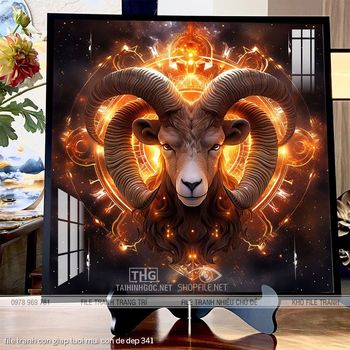 file tranh con giap tuoi mui con de dep 341