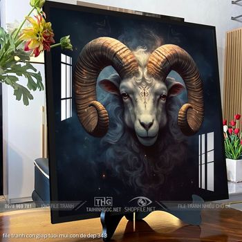 file tranh con giap tuoi mui con de dep 343