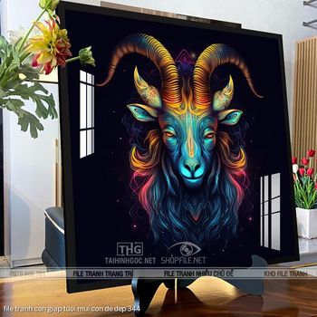 file tranh con giap tuoi mui con de dep 344