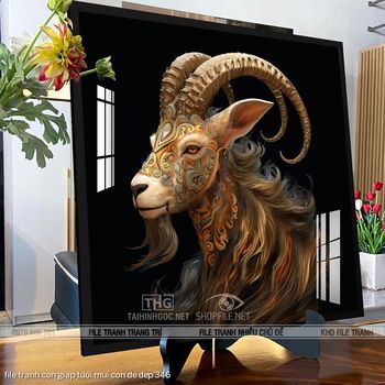 file tranh con giap tuoi mui con de dep 346