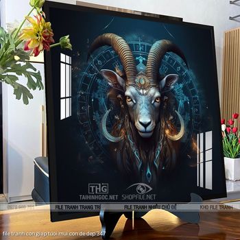 file tranh con giap tuoi mui con de dep 347