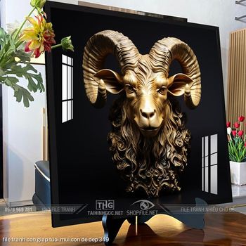 file tranh con giap tuoi mui con de dep 349