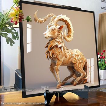 file tranh con giap tuoi mui con de dep 350