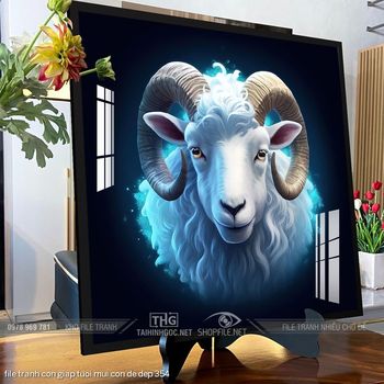 file tranh con giap tuoi mui con de dep 354