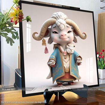 file tranh con giap tuoi mui con de dep 355