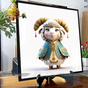 file tranh con giap tuoi mui con de dep 358