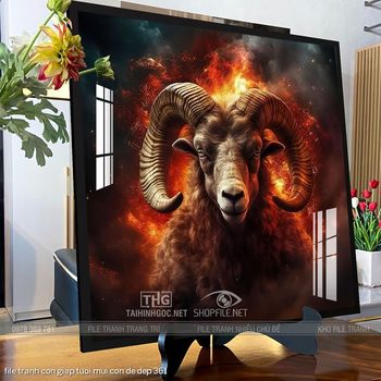 file tranh con giap tuoi mui con de dep 361