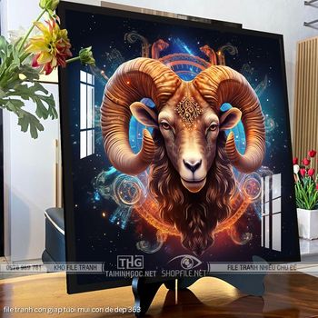 file tranh con giap tuoi mui con de dep 363