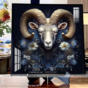 file tranh con giap tuoi mui con de dep 378