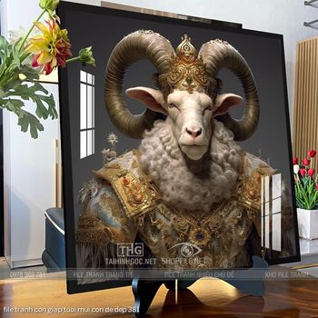 file tranh con giap tuoi mui con de dep 381