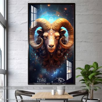 file tranh con giap tuoi mui con de dep 384