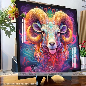 file tranh con giap tuoi mui con de dep 385