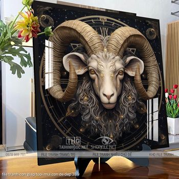 file tranh con giap tuoi mui con de dep 389