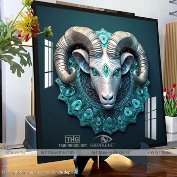 file tranh con giap tuoi mui con de dep 392