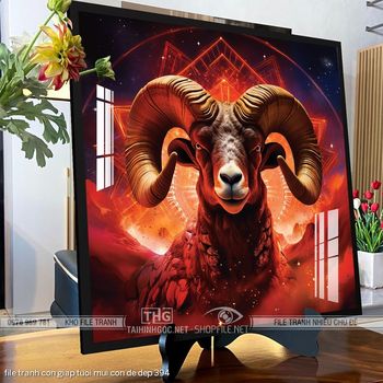 file tranh con giap tuoi mui con de dep 394