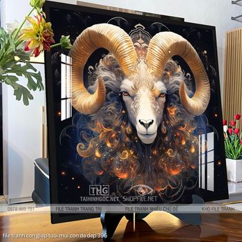 file tranh con giap tuoi mui con de dep 396