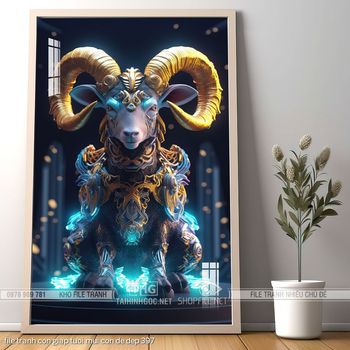 file tranh con giap tuoi mui con de dep 397